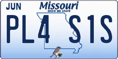MO license plate PL4S1S