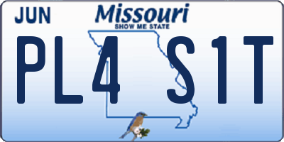 MO license plate PL4S1T