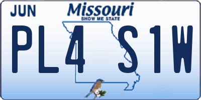 MO license plate PL4S1W