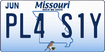 MO license plate PL4S1Y
