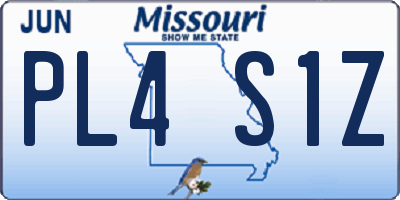 MO license plate PL4S1Z