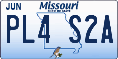MO license plate PL4S2A