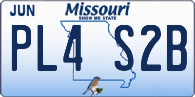 MO license plate PL4S2B