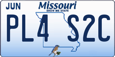 MO license plate PL4S2C