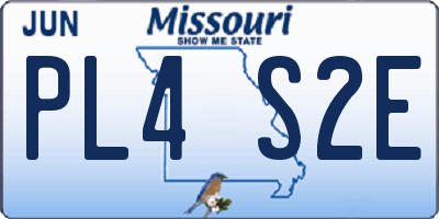 MO license plate PL4S2E
