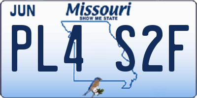 MO license plate PL4S2F