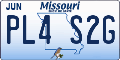 MO license plate PL4S2G