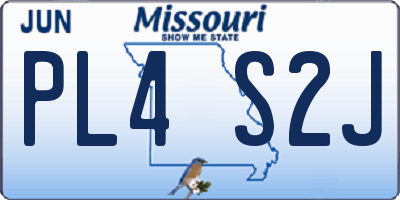 MO license plate PL4S2J