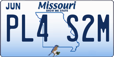 MO license plate PL4S2M
