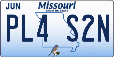 MO license plate PL4S2N