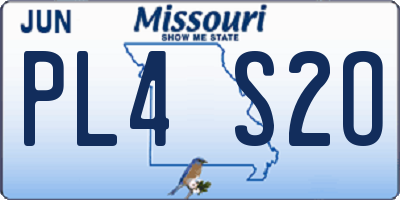MO license plate PL4S2O