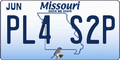 MO license plate PL4S2P