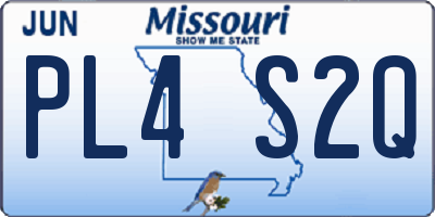 MO license plate PL4S2Q