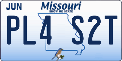 MO license plate PL4S2T