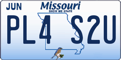 MO license plate PL4S2U