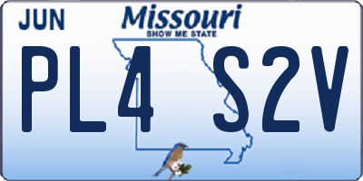 MO license plate PL4S2V
