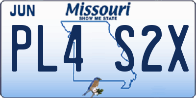 MO license plate PL4S2X