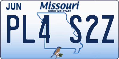 MO license plate PL4S2Z
