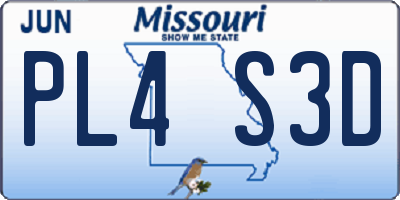 MO license plate PL4S3D