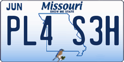 MO license plate PL4S3H