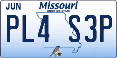 MO license plate PL4S3P