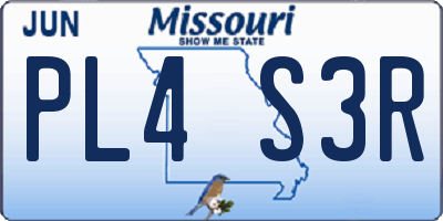 MO license plate PL4S3R