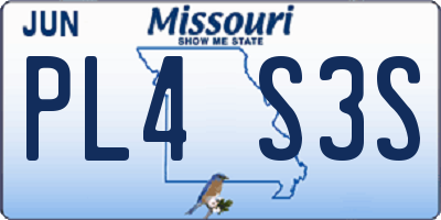 MO license plate PL4S3S