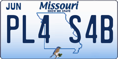 MO license plate PL4S4B