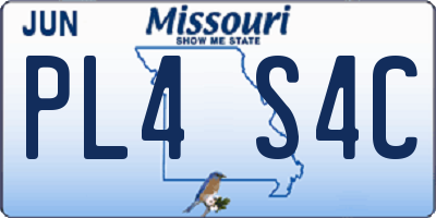 MO license plate PL4S4C