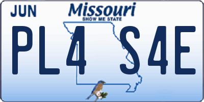MO license plate PL4S4E