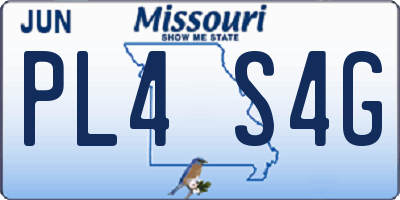MO license plate PL4S4G