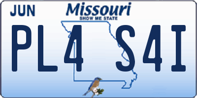 MO license plate PL4S4I