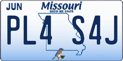 MO license plate PL4S4J