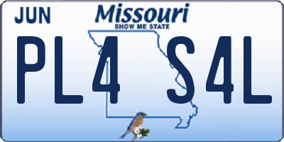 MO license plate PL4S4L