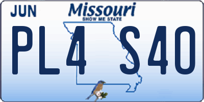 MO license plate PL4S4O