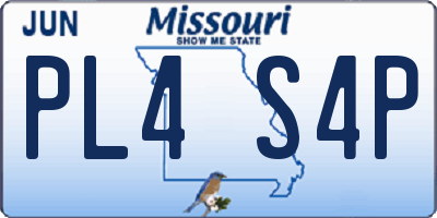 MO license plate PL4S4P