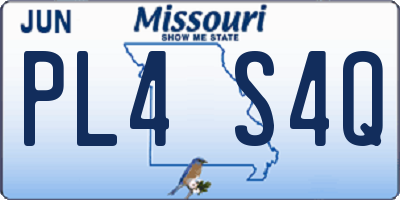 MO license plate PL4S4Q