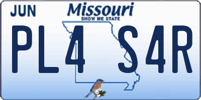 MO license plate PL4S4R