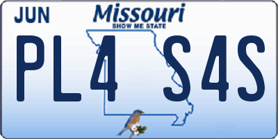 MO license plate PL4S4S