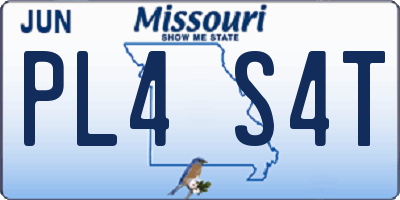 MO license plate PL4S4T