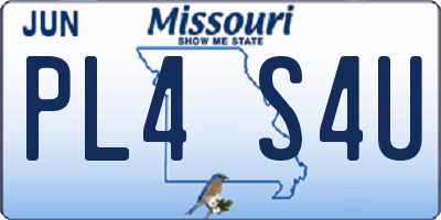 MO license plate PL4S4U