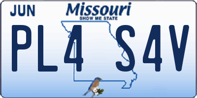 MO license plate PL4S4V