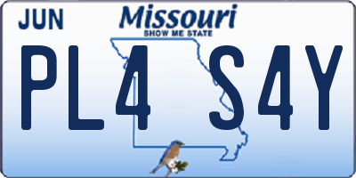 MO license plate PL4S4Y