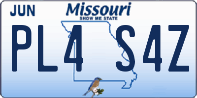 MO license plate PL4S4Z