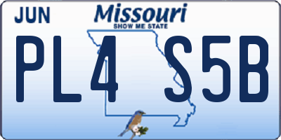 MO license plate PL4S5B