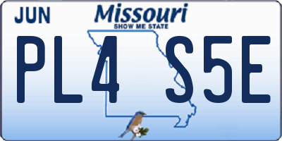 MO license plate PL4S5E