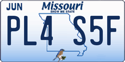 MO license plate PL4S5F