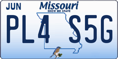 MO license plate PL4S5G