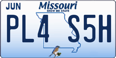 MO license plate PL4S5H