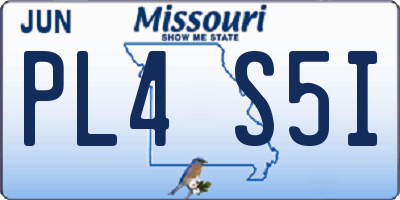MO license plate PL4S5I
